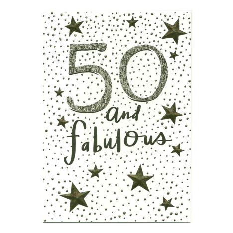 50 And Fabulous Gold Sparkle Birthday Card  £2.00